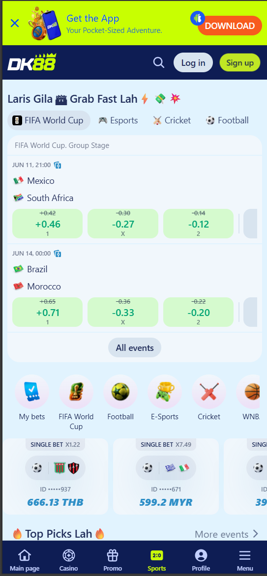 DK88 sports betting markets
